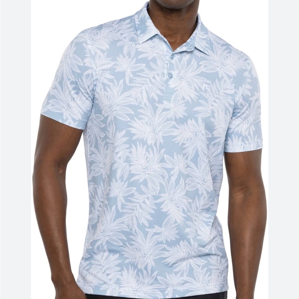 Travis Mathew Men's Sea Journey Polo Shirt In Blue Size Large